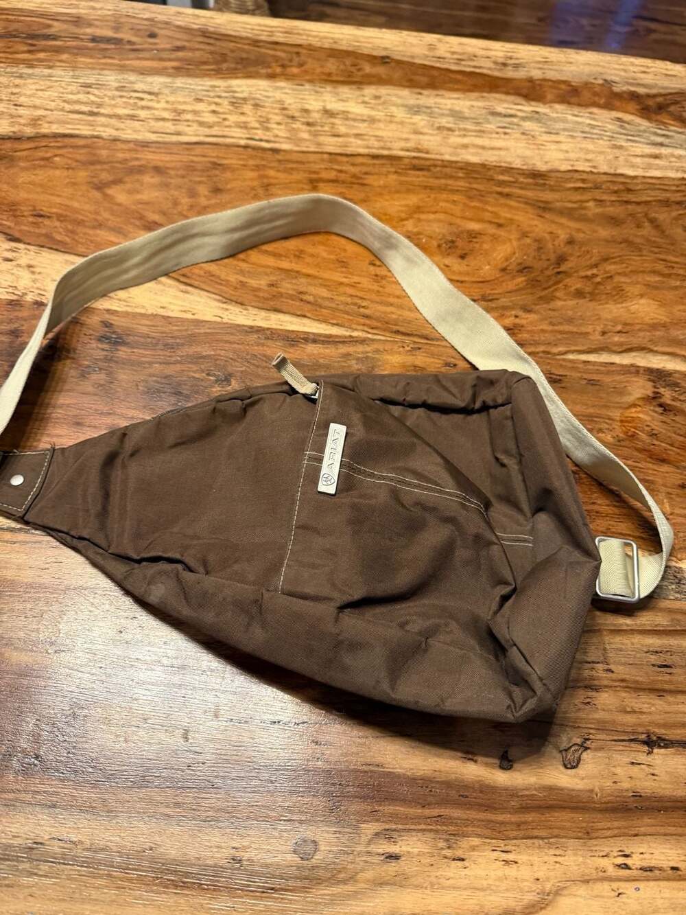 Ariat Vintage Y2K Brown Nylon Sling Bag Crossbody Backpack #western